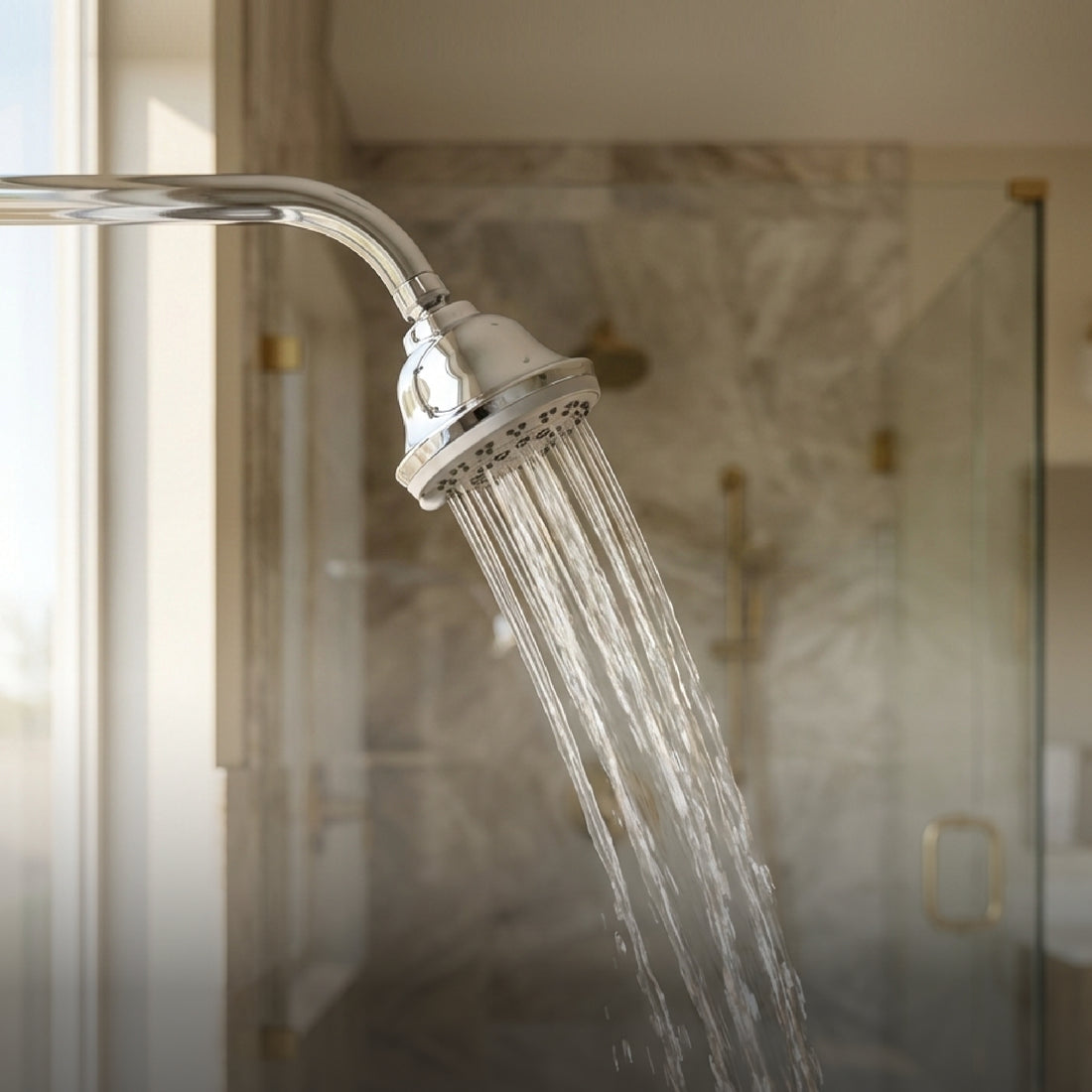 Fonex Overhead Shower with 360° Swivel and Stainless Steel Arm
