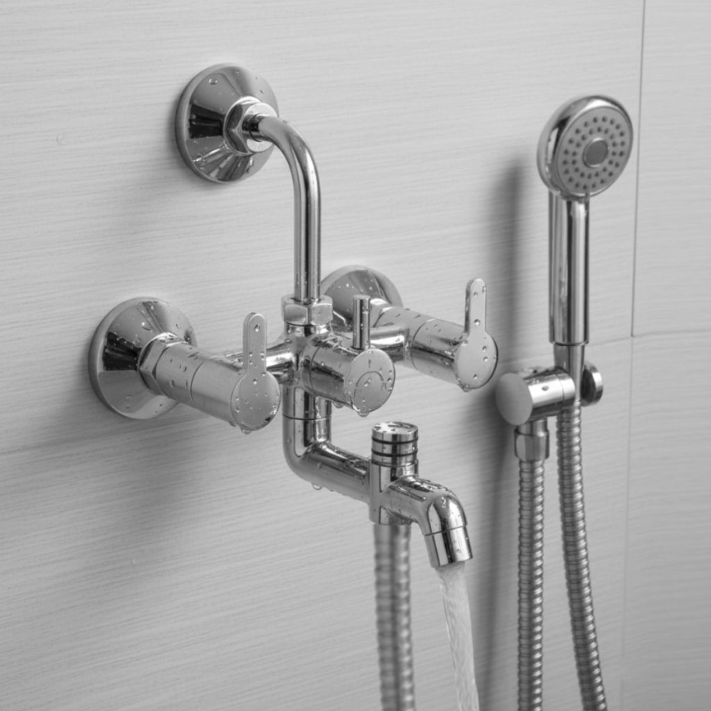 Rio 3-in-1 Wall Mixer Tap With Bend
