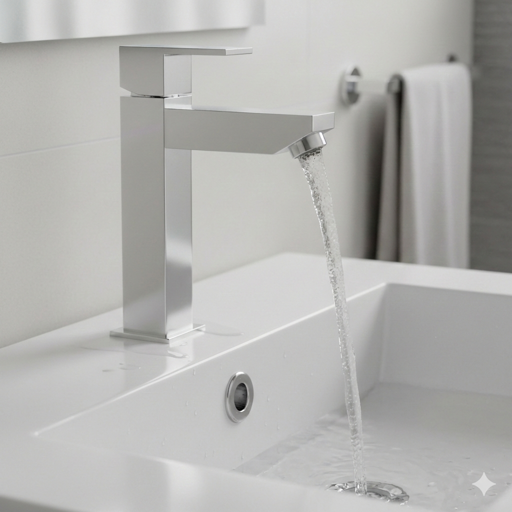 Boxy Tall Pillar Type Faucet for Basins | Deck Mounted