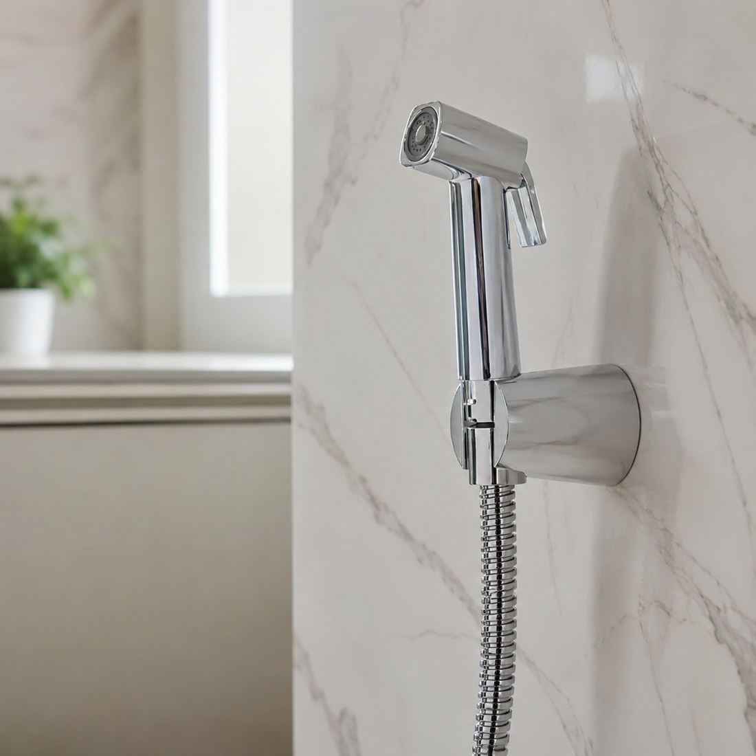 Kubix Handheld Health Faucet with 1 Meter SS Hose Pipe and Hook