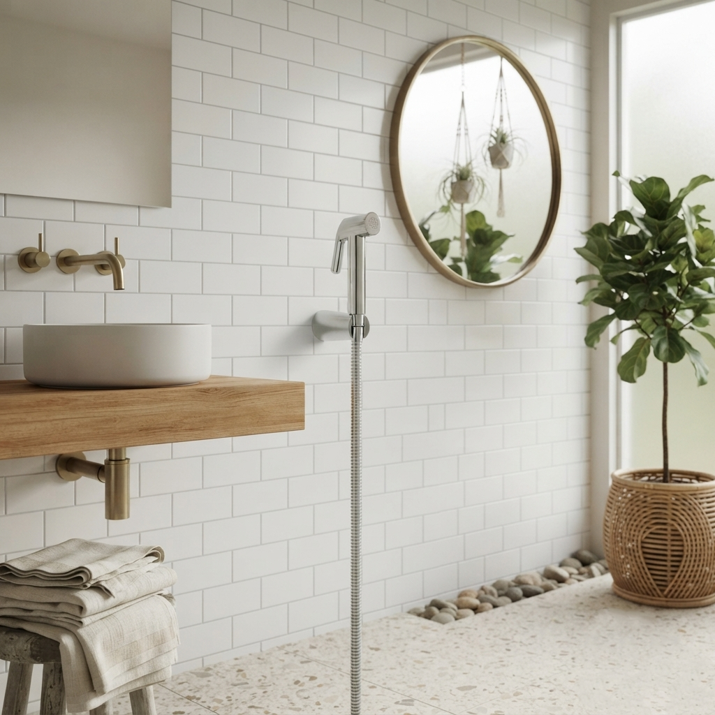 Velue  Premium Handheld Health Faucet with 1 Meter SS Hose Pipe and Hook - Velue Complete Bath Fitting Solutions Bannglore India