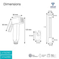 Velue  Squadra Handheld Health Faucet with 1 Meter SS Hose Pipe and Hook - Velue Complete Bath Fitting Solutions Bannglore India