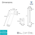 Velue  Kubix Handheld Health Faucet with 1 Meter SS Hose Pipe and Hook - Velue Complete Bath Fitting Solutions Bannglore India