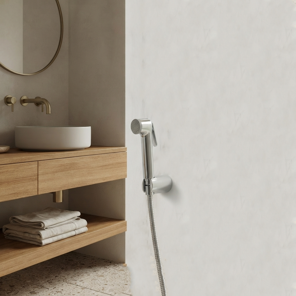 Velue  Grohe Handheld Health Faucet with 1 Meter SS Hose Pipe and Hook - Velue Complete Bath Fitting Solutions Bannglore India