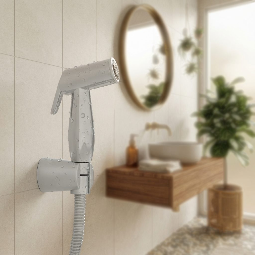 Velue  Jupiter Handheld Health Faucet with 1 Meter SS Hose Pipe and Hook - Velue Complete Bath Fitting Solutions Bannglore India