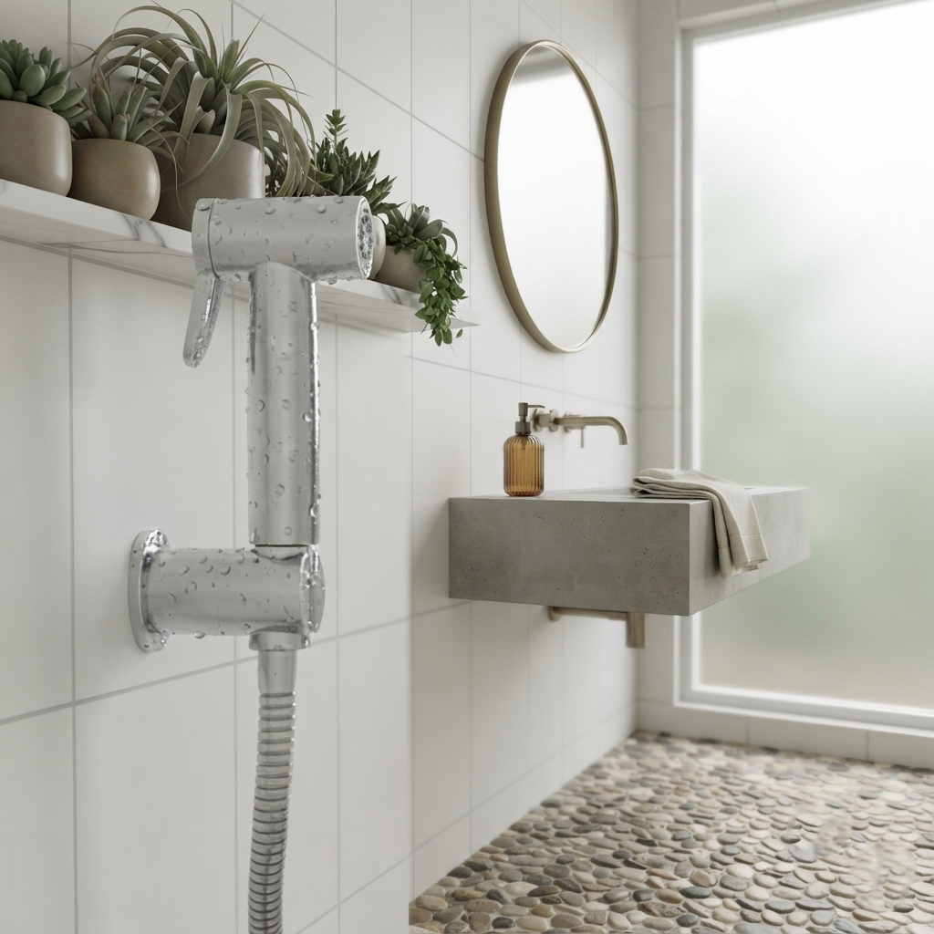 Velue  Orio Handheld Health Faucet with 1 Meter SS Hose Pipe and Hook - Velue Complete Bath Fitting Solutions Bannglore India