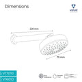 Velue  Opal One Overhead Shower with 360° Swivel and Stainless Steel Arm - Velue Complete Bath Fitting Solutions Bannglore India