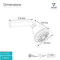 Velue  Bell Overhead Shower with 360° Swivel and Stainless Steel Arm - Velue Complete Bath Fitting Solutions Bannglore India