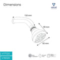 Velue  Big - Bell Overhead Shower with 360° Swivel and Stainless Steel Arm - Velue Complete Bath Fitting Solutions Bannglore India