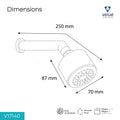 Velue  Metro Overhead Shower with 360° Swivel and Stainless Steel Arm - Velue Complete Bath Fitting Solutions Bannglore India