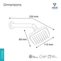 Velue  Galaxy Overhead Shower with 360° Swivel and Stainless Steel Arm - Velue Complete Bath Fitting Solutions Bannglore India