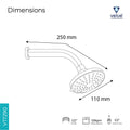 Velue  Belex Overhead Shower with 360° Swivel and Stainless Steel Arm - Velue Complete Bath Fitting Solutions Bannglore India