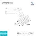 Velue  Mini Galaxy Overhead Shower with 360° Swivel and Stainless Steel Arm - Velue Complete Bath Fitting Solutions Bannglore India