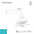 Velue  Crown Overhead Shower with 360° Swivel and Stainless Steel Arm - Velue Complete Bath Fitting Solutions Bannglore India
