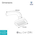 Velue  Prince Overhead Shower with 360° Swivel and Stainless Steel Arm - Velue Complete Bath Fitting Solutions Bannglore India