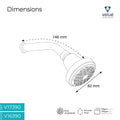 Velue  Nano Overhead Shower with 360° Swivel and Stainless Steel Arm - Velue Complete Bath Fitting Solutions Bannglore India