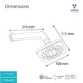 Velue  Iris Overhead Shower with 360° Swivel and Stainless Steel Arm - Velue Complete Bath Fitting Solutions Bannglore India
