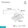 Velue  Soft Overhead Shower with 360° Swivel and Stainless Steel Arm - Velue Complete Bath Fitting Solutions Bannglore India
