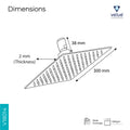 Velue  Ultra Slim Square Waterfall Overhead Shower Head | Premium Bathroom Range- Velue Complete Bath Fitting Solutions Bannglore India - Gun Only - V18014
