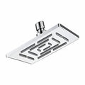 Chrome shower head on a white background
