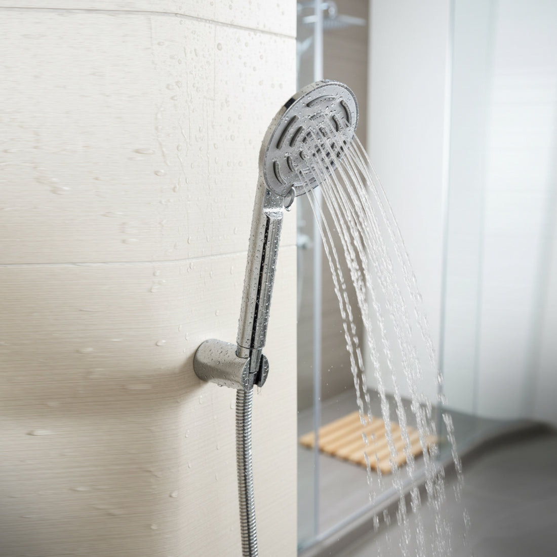 Maze Round Hand Shower with 1.5 Meter SS Hose Pipe and Hook