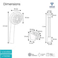 Velue  Nano Hand Shower with 1.5 Meter SS Hose Pipe and Hook - Velue Complete Bath Fitting Solutions Bannglore India