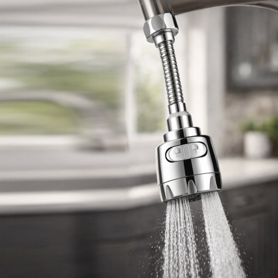 Flexo Dual Flow Tap Extender | Flexible Water-Saving Nozzle