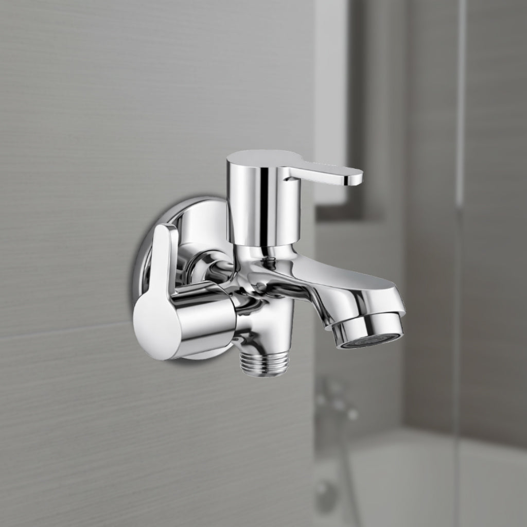 Flute Two Way Bib Tap with Two Handles