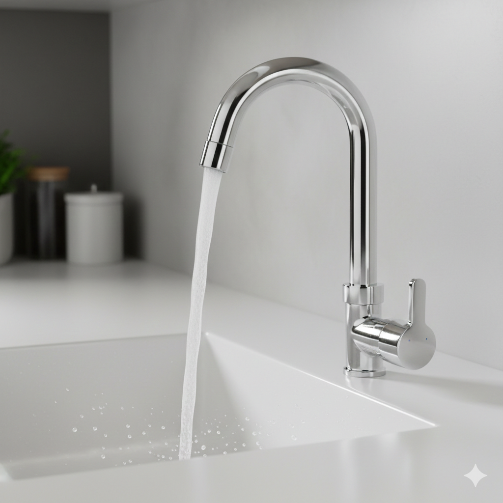 Flute Swan Neck Faucet with 360° Swivel Spout