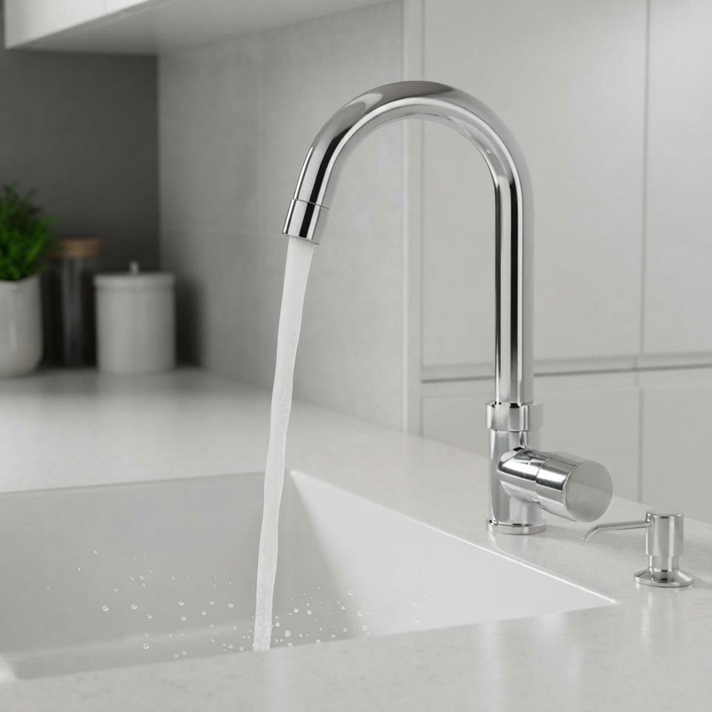 Velue  Flute Swan Neck Faucet with 360° Swivel Spout - Velue Complete Bath Fitting Solutions Bannglore India