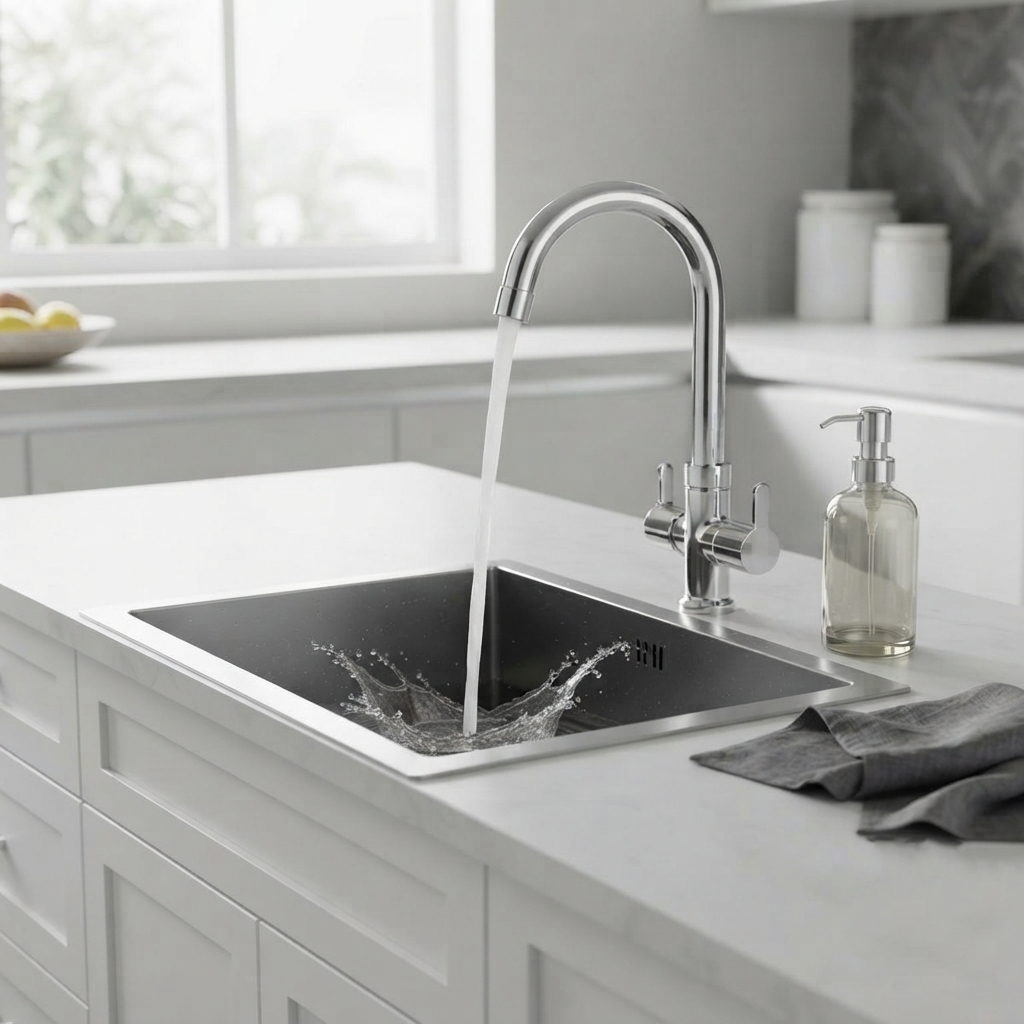 Velue  Flute Center Hole Basin Mixer with Two Handles - Velue Complete Bath Fitting Solutions Bannglore India