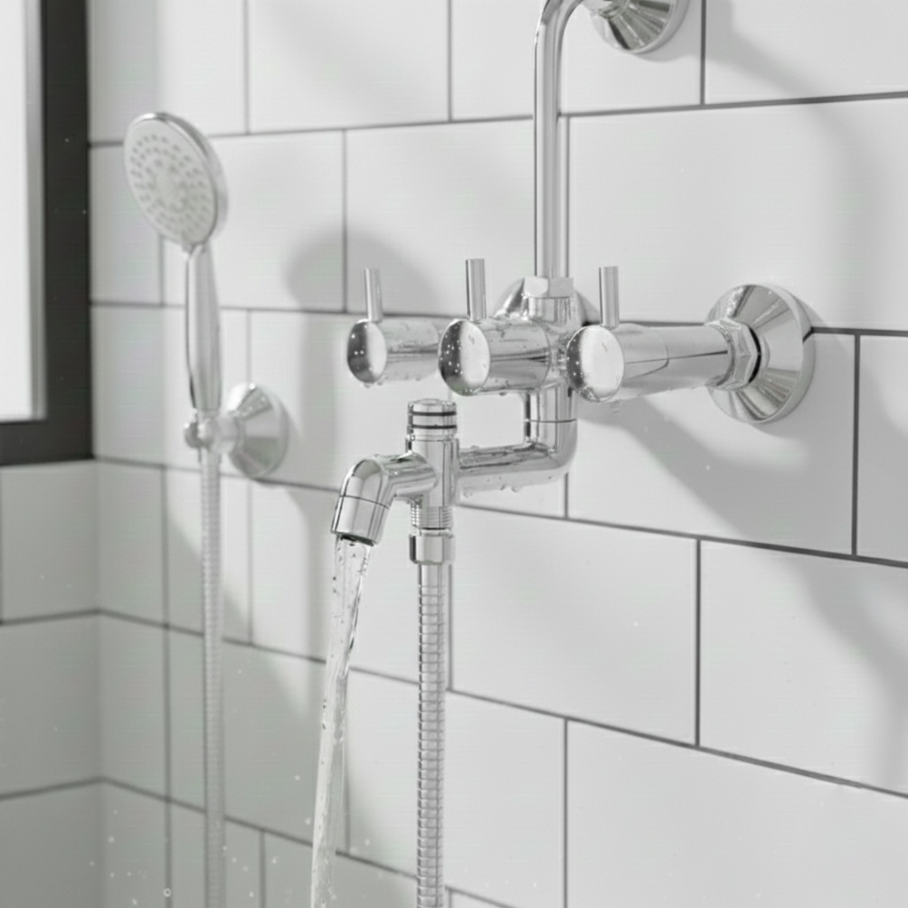 Fine 3-in-1 Wall Mixer Tap With Bend