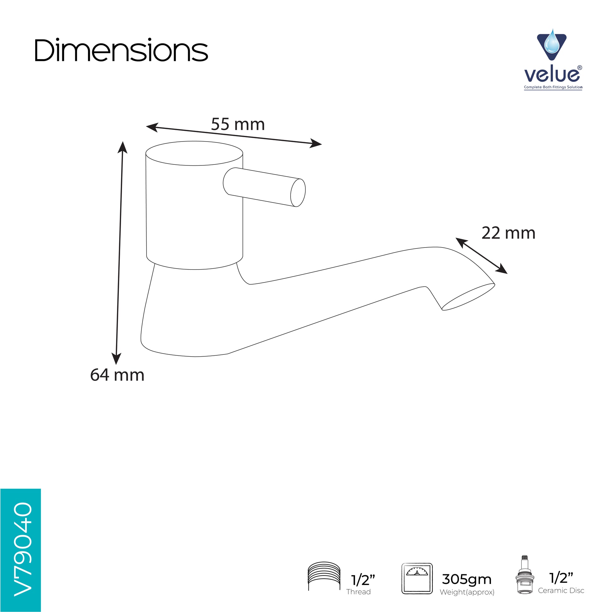 Velue  Neo Slim Washing Machine Tap - Velue Complete Bath Fitting Solutions Bannglore India