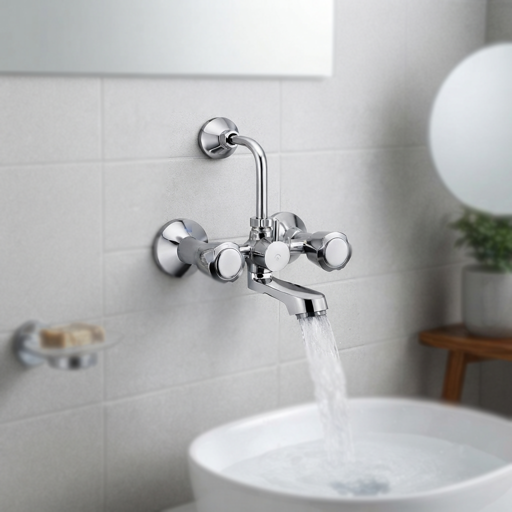 Velue  Mercury 2 - in - 1 Wall Mixer Tap With Bend - Velue Complete Bath Fitting Solutions Bannglore India