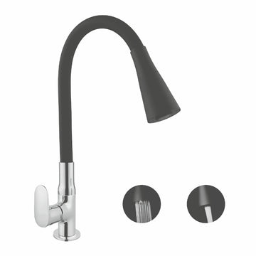 Flexible Swan Neck Faucet with Dual Flow Shower Mode | Deck Mounted