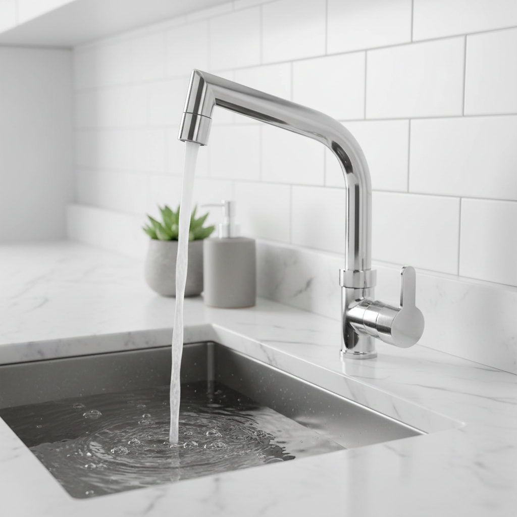 Rio Swan Neck Faucet with 360° Swivel Spout | Flat Model