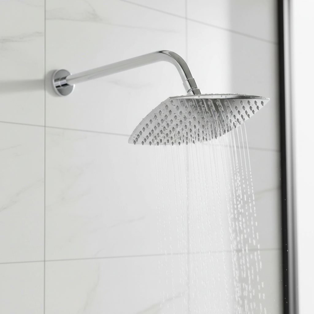 Curvv Square Waterfall Overhead Shower Head | Premium Bathroom Range