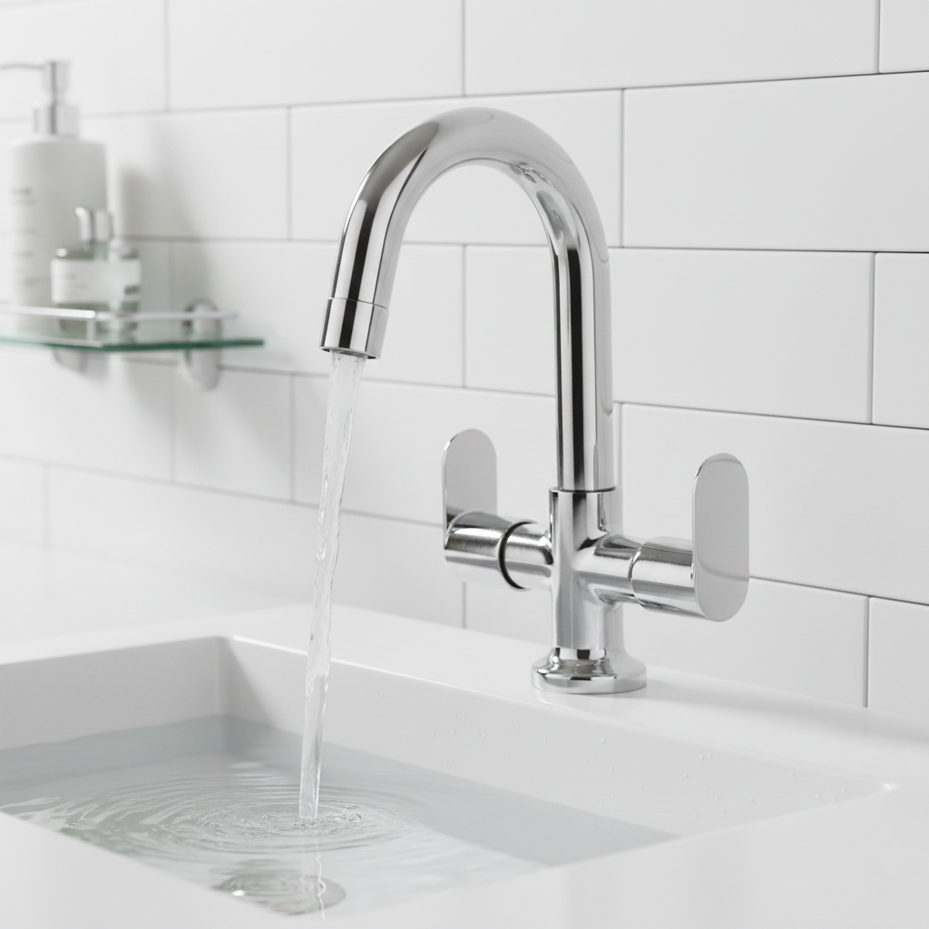 Pearl Center Hole Basin Mixer with Two Handles
