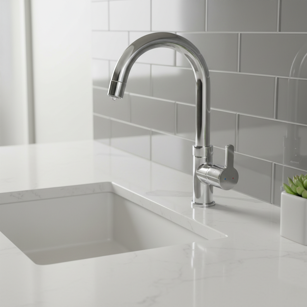 Flute Swan Neck Faucet with Long Thread | Deck Mounted