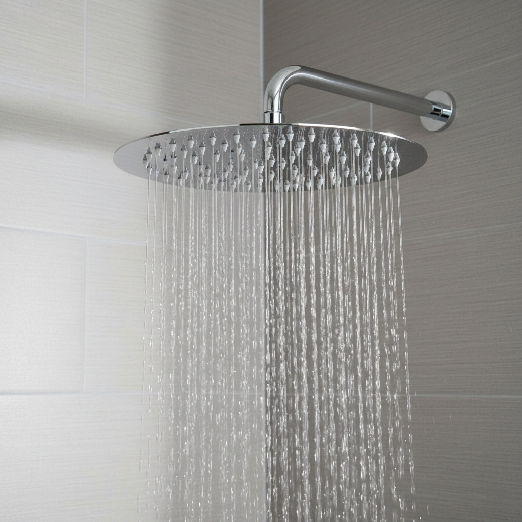 Ultra Slim Round Waterfall Overhead Shower Head | Premium Bathroom Range
