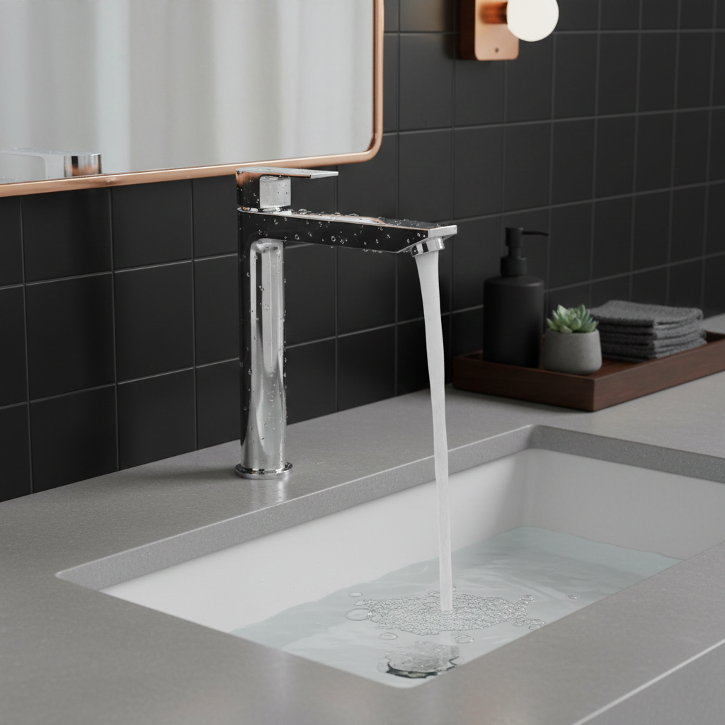 Nexo Tall Pillar Type Faucet with Lift-up Handle for Basins | Deck Mounted