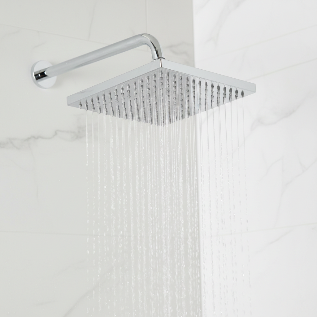 Leo Square Waterfall Overhead Shower Head | Premium Bathroom Range