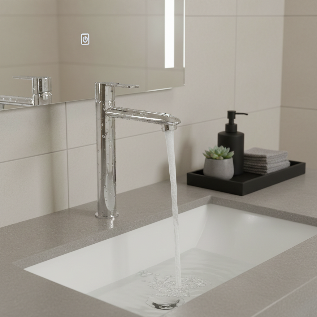 Pearl Tall Pillar Type Faucet with Lift-up Handle for Basins | Deck Mounted