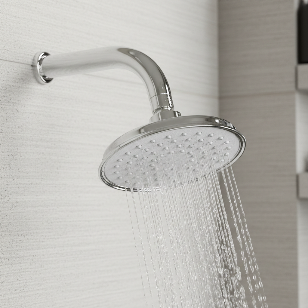 Apple Overhead Shower with 360° Swivel and Stainless Steel Arm