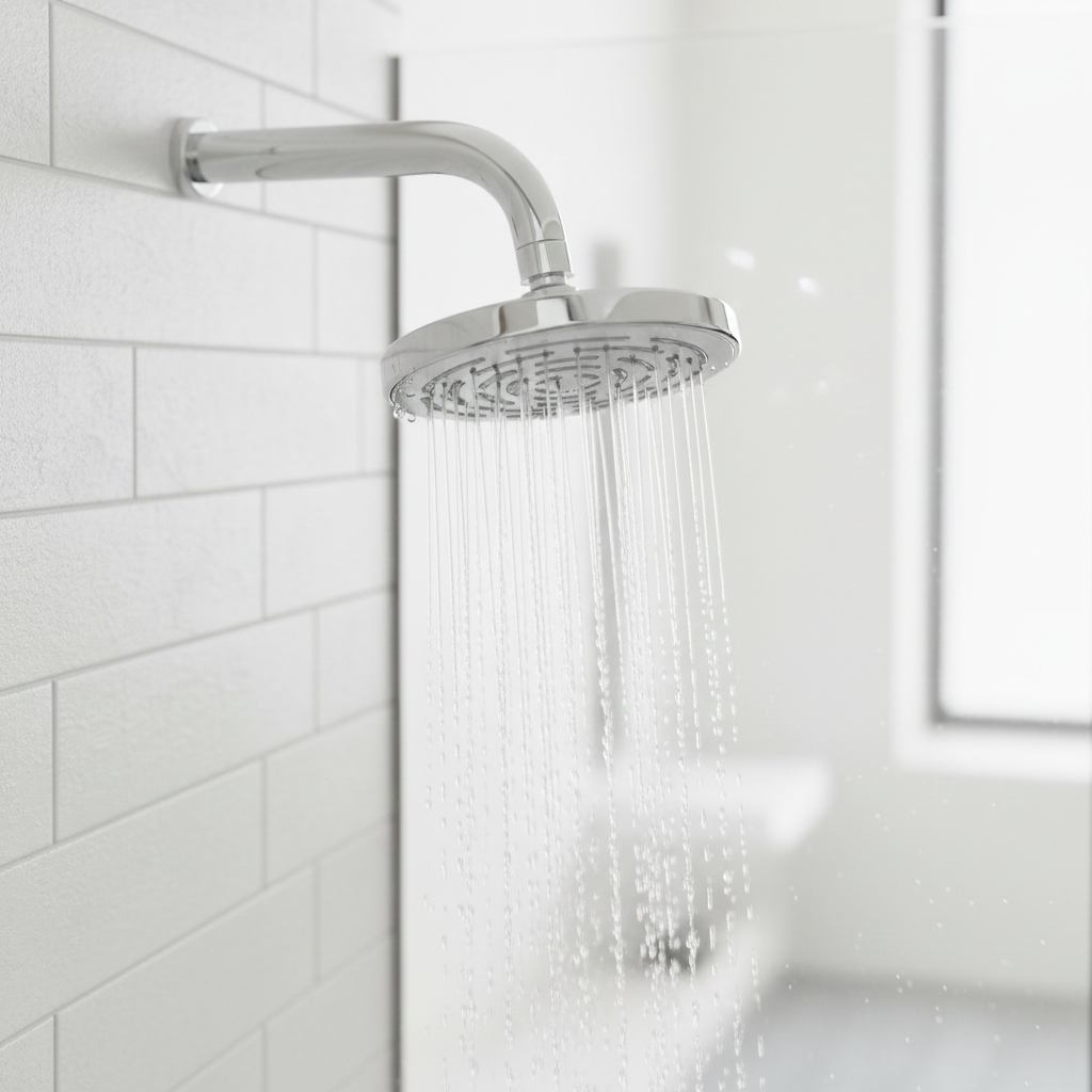 Broom Overhead Shower with 360° Swivel and Stainless Steel Arm