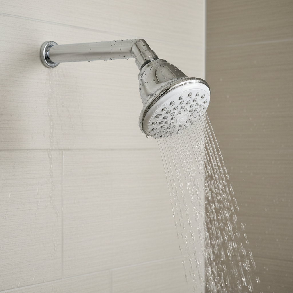 Bell Overhead Shower with 360° Swivel and Stainless Steel Arm