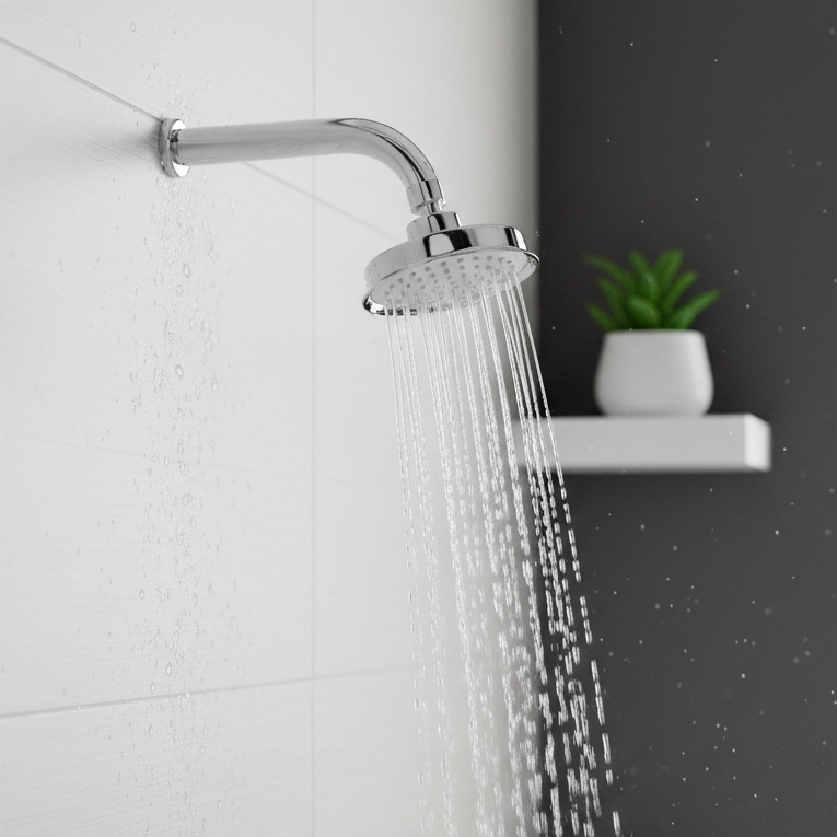 Crown Overhead Shower with 360° Swivel and Stainless Steel Arm