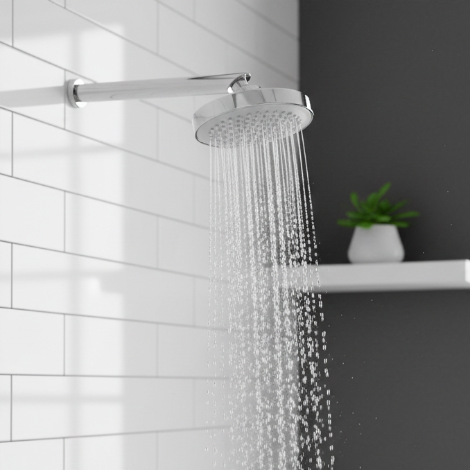 Jumbo Overhead Shower with 360° Swivel and Stainless Steel Arm