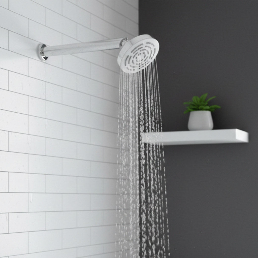 Maze Overhead Shower with 360° Swivel and Stainless Steel Arm