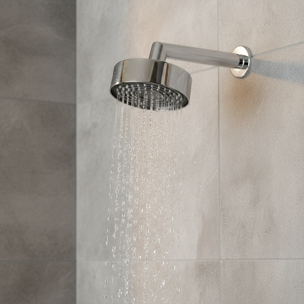 Black-rock Overhead Shower with 360° Swivel and Stainless Steel Arm